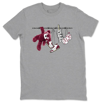 3s A Ma Maniere x Burgundy Crush shirts to match jordans Clothesline sneaker match teesA Ma Maniére x Air Jordan 3 "Burgundy Crush" SNRT Sneaker Tees streetwear brand Heather Grey 2 unisex cotton tee