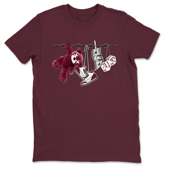 3s A Ma Maniere x Burgundy Crush shirts to match jordans Clothesline sneaker match teesA Ma Maniére x Air Jordan 3 "Burgundy Crush" SNRT Sneaker Tees streetwear brand Maroon 2 unisex cotton tee