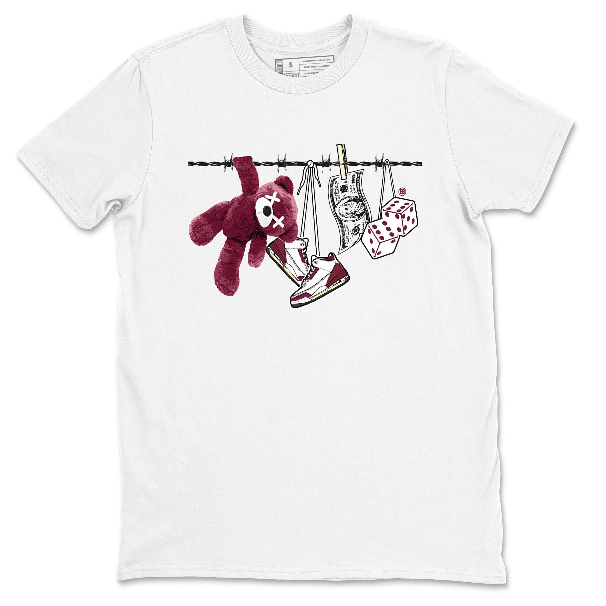 3s A Ma Maniere x Burgundy Crush shirts to match jordans Clothesline sneaker match teesA Ma Maniére x Air Jordan 3 "Burgundy Crush" SNRT Sneaker Tees streetwear brand White 2 unisex cotton tee