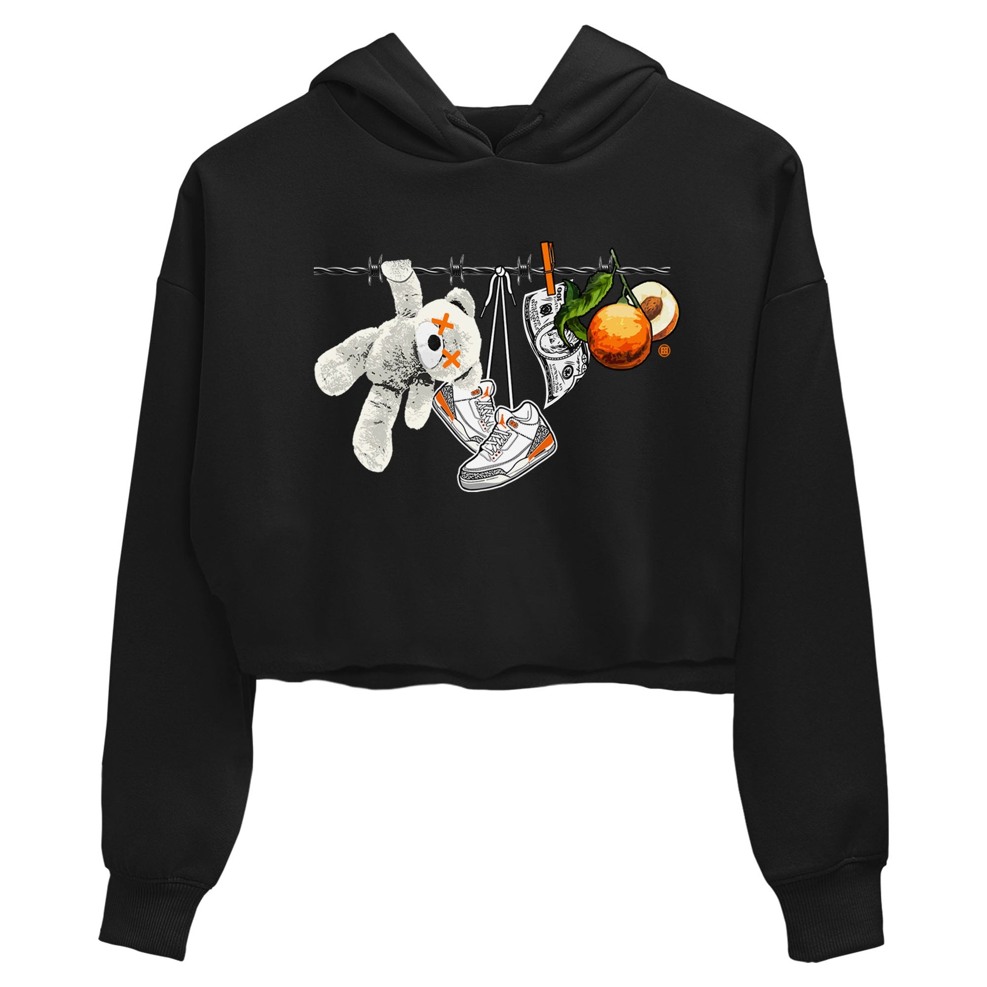 3s Georgia Peach shirt to match jordans Clothesline sneaker tees Air Jordan 3 Retro Georgia Peach SNRT Sneaker Release Tees Black 2 crop length shirt