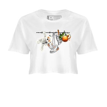 3s Georgia Peach shirt to match jordans Clothesline sneaker tees Air Jordan 3 Retro Georgia Peach SNRT Sneaker Release Tees White 2 crop length shirt