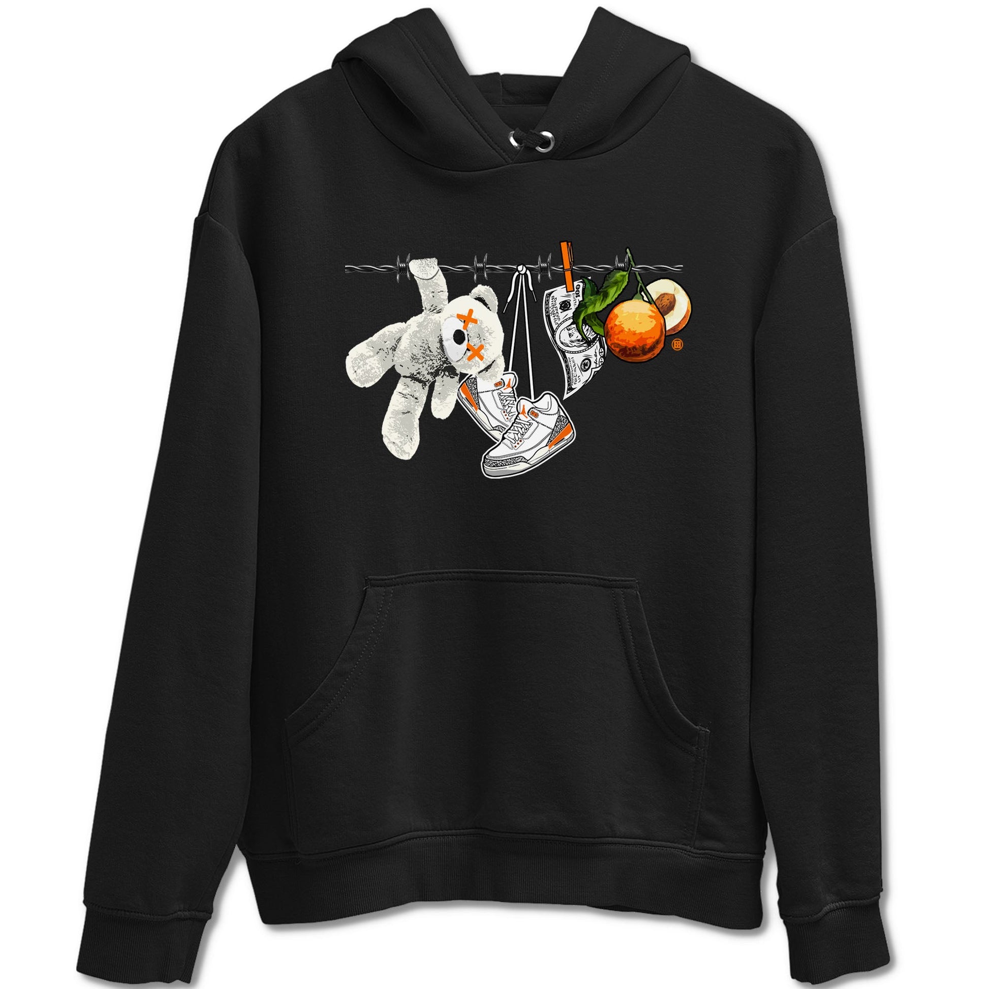 3s Georgia Peach shirt to match jordans Clothesline sneaker tees Air Jordan 3 Retro Georgia Peach SNRT Sneaker Release Tees unisex cotton Black 2 crew neck shirt