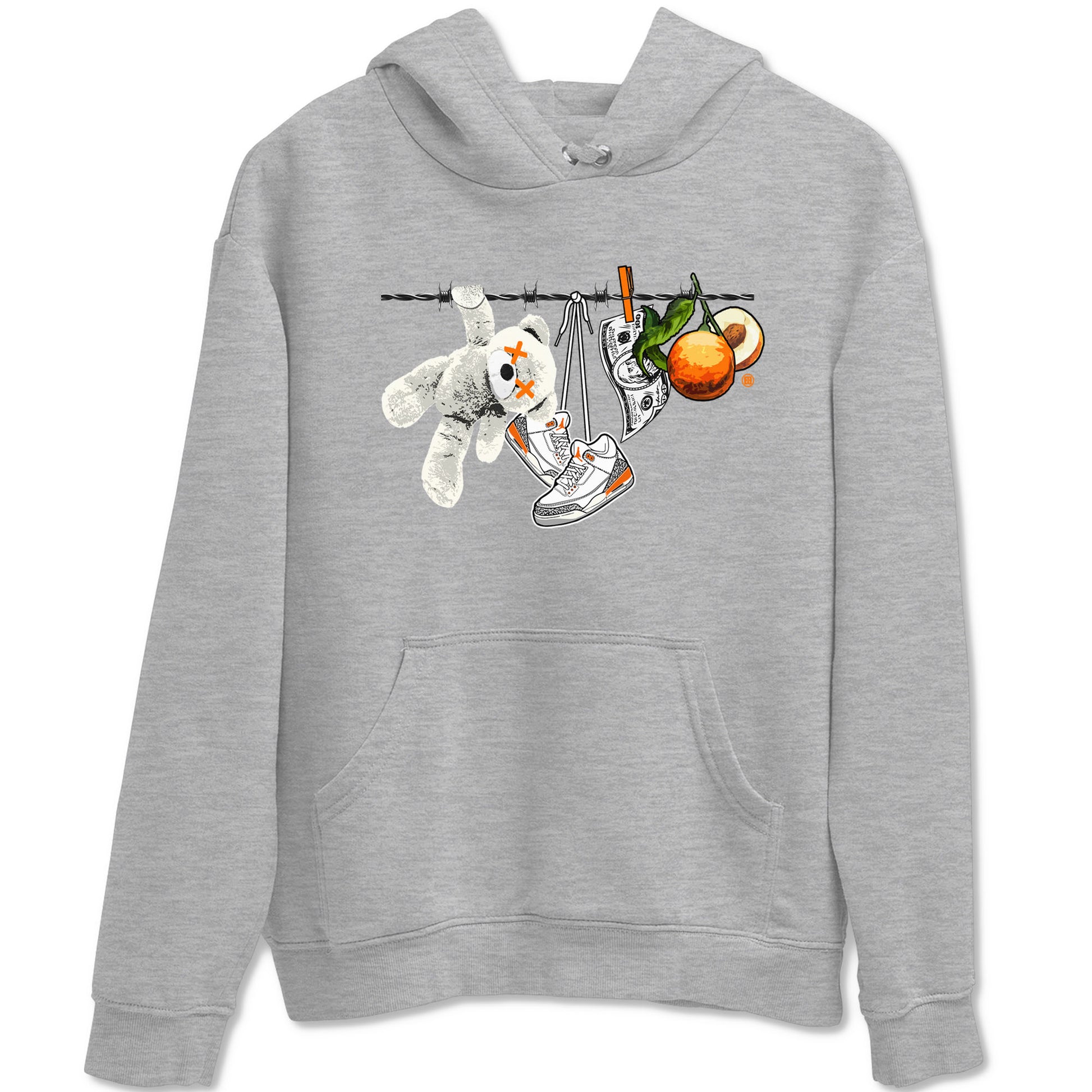 3s Georgia Peach shirt to match jordans Clothesline sneaker tees Air Jordan 3 Retro Georgia Peach SNRT Sneaker Release Tees unisex cotton Heather Grey 2 crew neck shirt