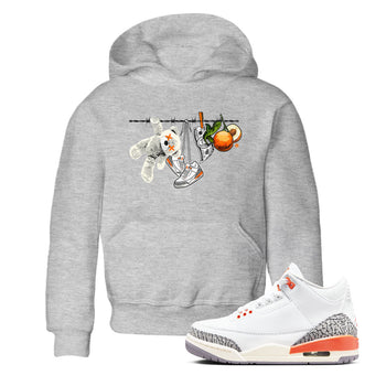 3s Georgia Peach shirt to match jordans Clothesline sneaker tees Air Jordan 3 Retro Georgia Peach SNRT Sneaker release tees baby toddler Heather Grey 1 cotton Shirt