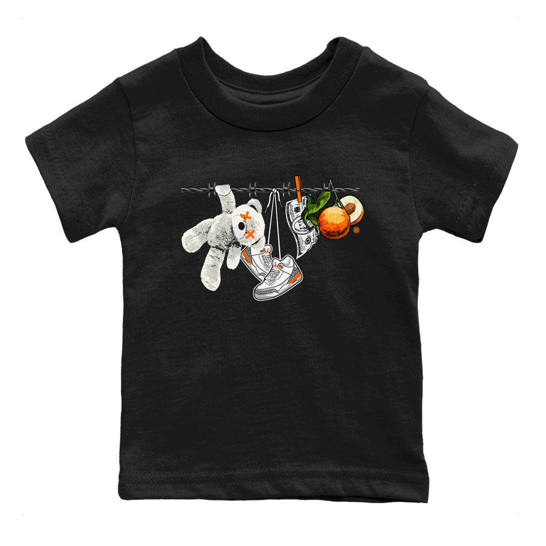3s Georgia Peach shirt to match jordans Clothesline sneaker tees Air Jordan 3 Retro Georgia Peach SNRT Sneaker release tees baby toddler Black 2 cotton Shirt