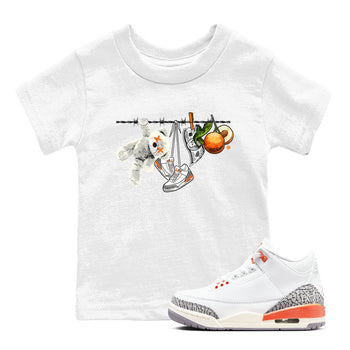 3s Georgia Peach shirt to match jordans Clothesline sneaker tees Air Jordan 3 Retro Georgia Peach SNRT Sneaker release tees baby toddler White 1 cotton Shirt