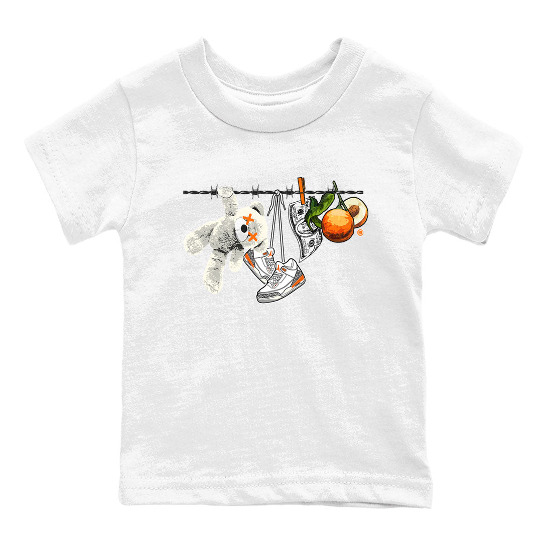 3s Georgia Peach shirt to match jordans Clothesline sneaker tees Air Jordan 3 Retro Georgia Peach SNRT Sneaker release tees baby toddler White 2 cotton Shirt