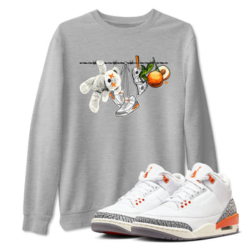 3s Georgia Peach shirt to match jordans Clothesline sneaker tees Air Jordan 3 Retro Georgia Peach SNRT Sneaker Release Tees unisex cotton Heather Grey 1 crew neck shirt