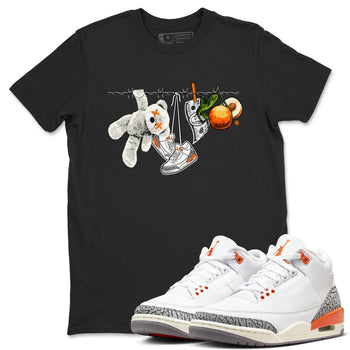 3s Georgia Peach shirt to match jordans Clothesline sneaker tees Air Jordan 3 Retro Georgia Peach SNRT Sneaker Release Tees unisex cotton Black 1 crew neck shirt
