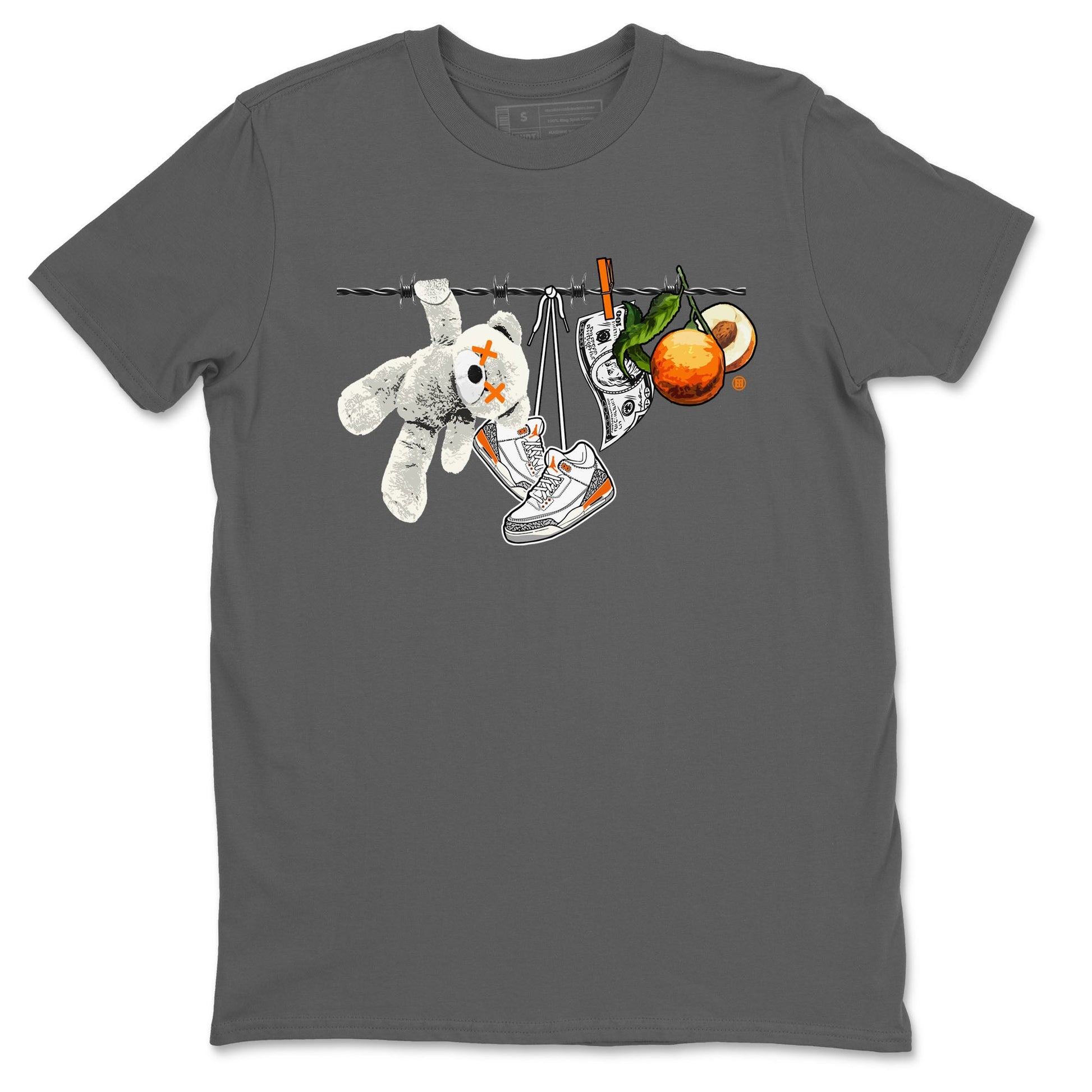 3s Georgia Peach shirt to match jordans Clothesline sneaker tees Air Jordan 3 Retro Georgia Peach SNRT Sneaker Release Tees unisex cotton Cool Grey 2 crew neck shirt