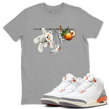 3s Georgia Peach shirt to match jordans Clothesline sneaker tees Air Jordan 3 Retro Georgia Peach SNRT Sneaker Release Tees unisex cotton Heather Grey 1 crew neck shirt