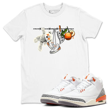3s Georgia Peach shirt to match jordans Clothesline sneaker tees Air Jordan 3 Retro Georgia Peach SNRT Sneaker Release Tees unisex cotton White 1 crew neck shirt