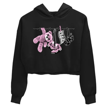 4s Retro Orchid shirts to match jordans Clothesline sneaker match tees Air Jordan 4 WMNS Orchid match shoes to clothes SNRT Sneaker Tees unisex cotton Black 2 crop tee