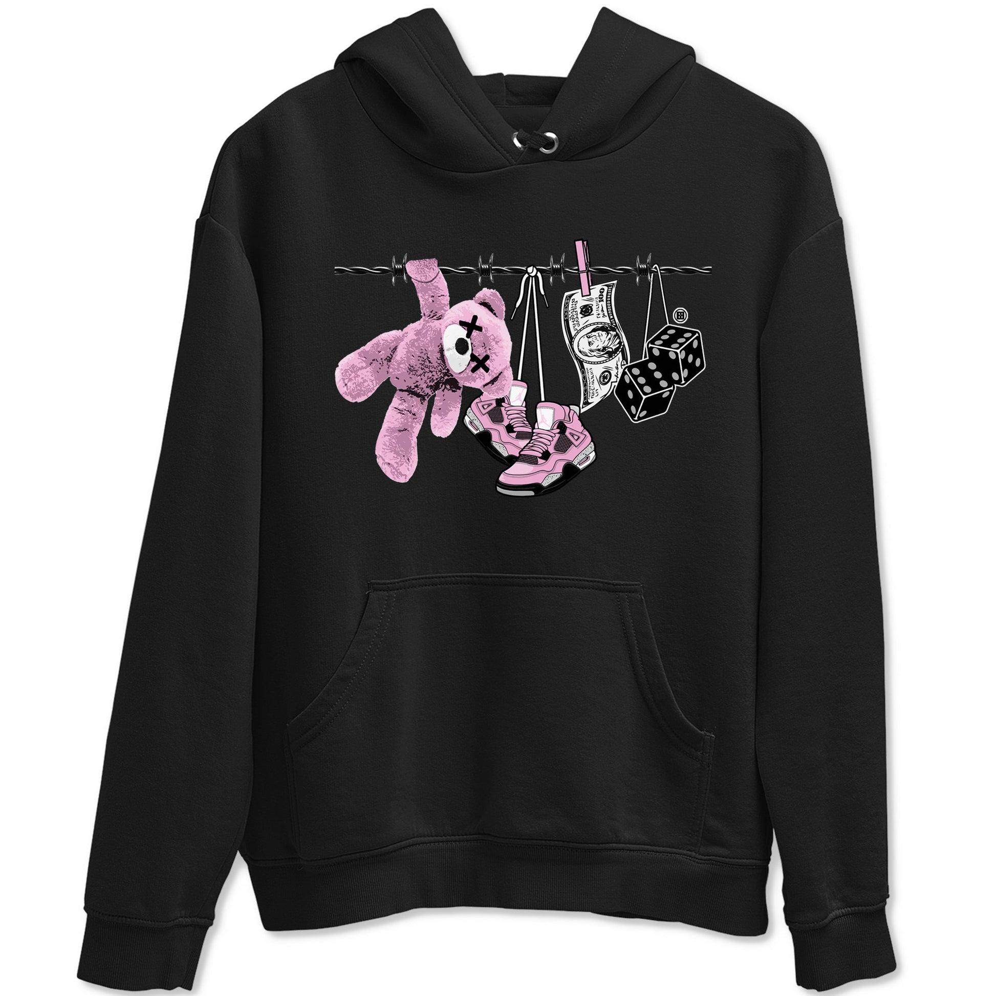 4s Retro Orchid shirts to match jordans Clothesline sneaker match tees Air Jordan 4 WMNS Orchid match shoes to clothes SNRT Sneaker Tees unisex cotton Black 2 shirts