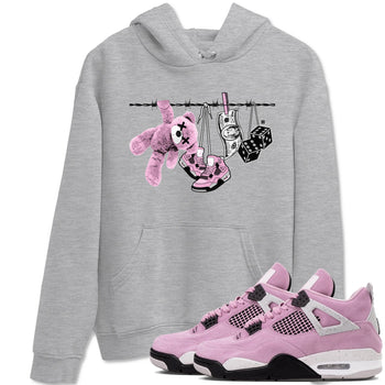 4s Retro Orchid shirts to match jordans Clothesline sneaker match tees Air Jordan 4 WMNS Orchid match shoes to clothes SNRT Sneaker Tees unisex cotton Heather Grey 2 shirts