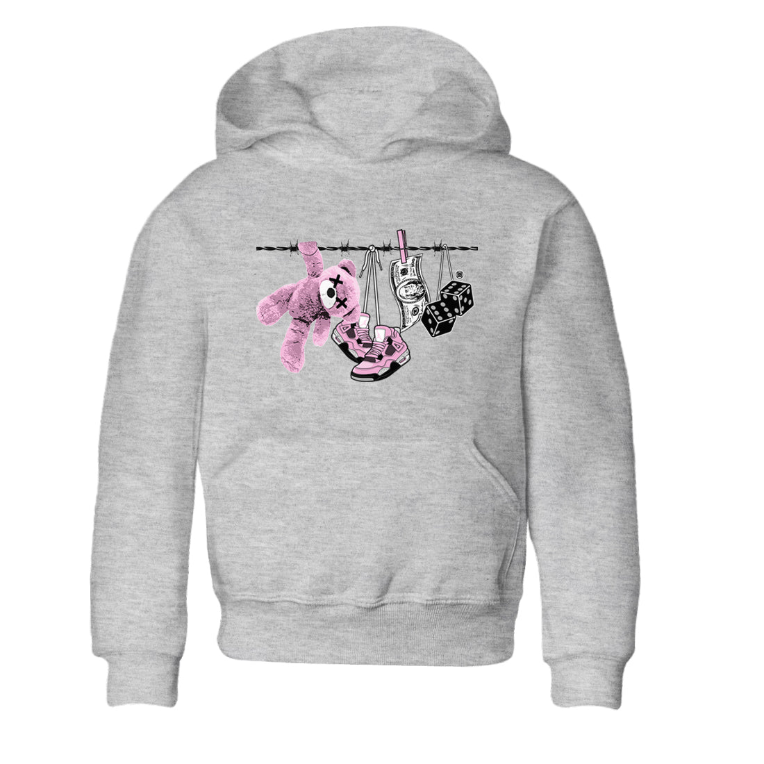 4s Retro Orchid shirts to match jordans Clothesline sneaker match tees Air Jordan 4 WMNS Orchid match shoes to clothes SNRT Sneaker Tees Youth Baby Heather Grey 2 tee