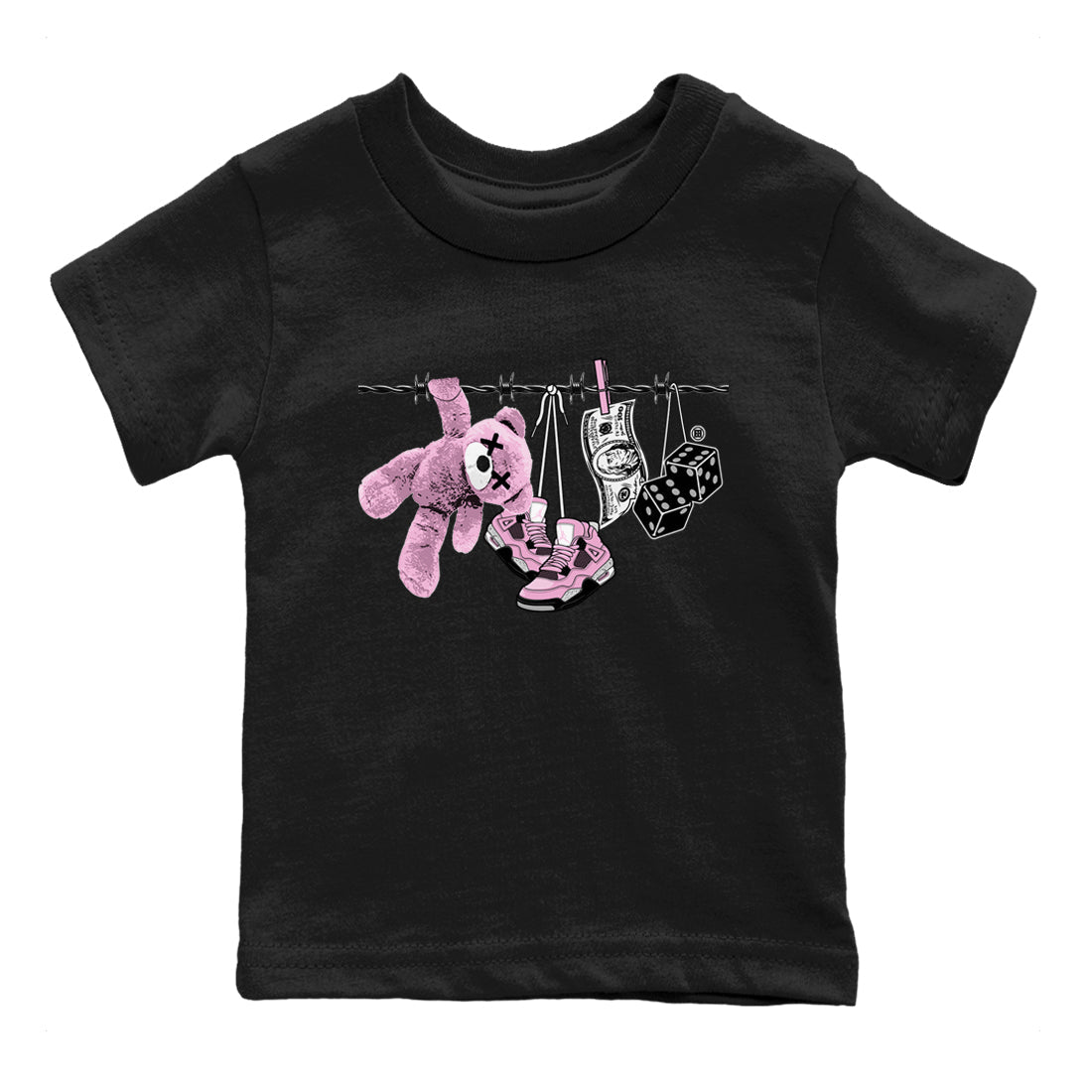 4s Retro Orchid shirts to match jordans Clothesline sneaker match tees Air Jordan 4 WMNS Orchid match shoes to clothes SNRT Sneaker Tees Youth Baby Black 2 tee