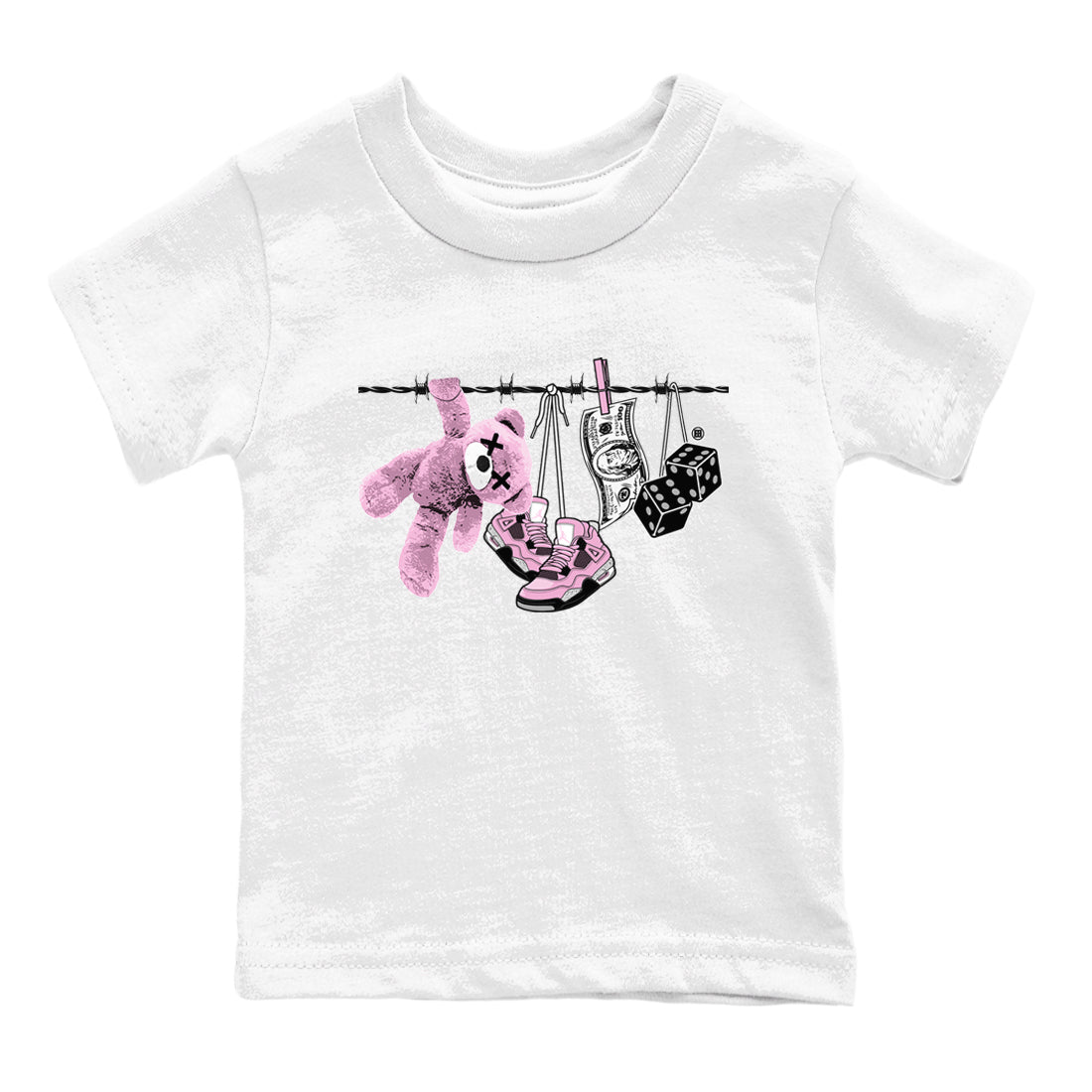 4s Retro Orchid shirts to match jordans Clothesline sneaker match tees Air Jordan 4 WMNS Orchid match shoes to clothes SNRT Sneaker Tees Youth Baby White 2 tee
