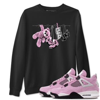 4s Retro Orchid shirts to match jordans Clothesline sneaker match tees Air Jordan 4 WMNS Orchid match shoes to clothes SNRT Sneaker Tees unisex cotton Black 1 shirts