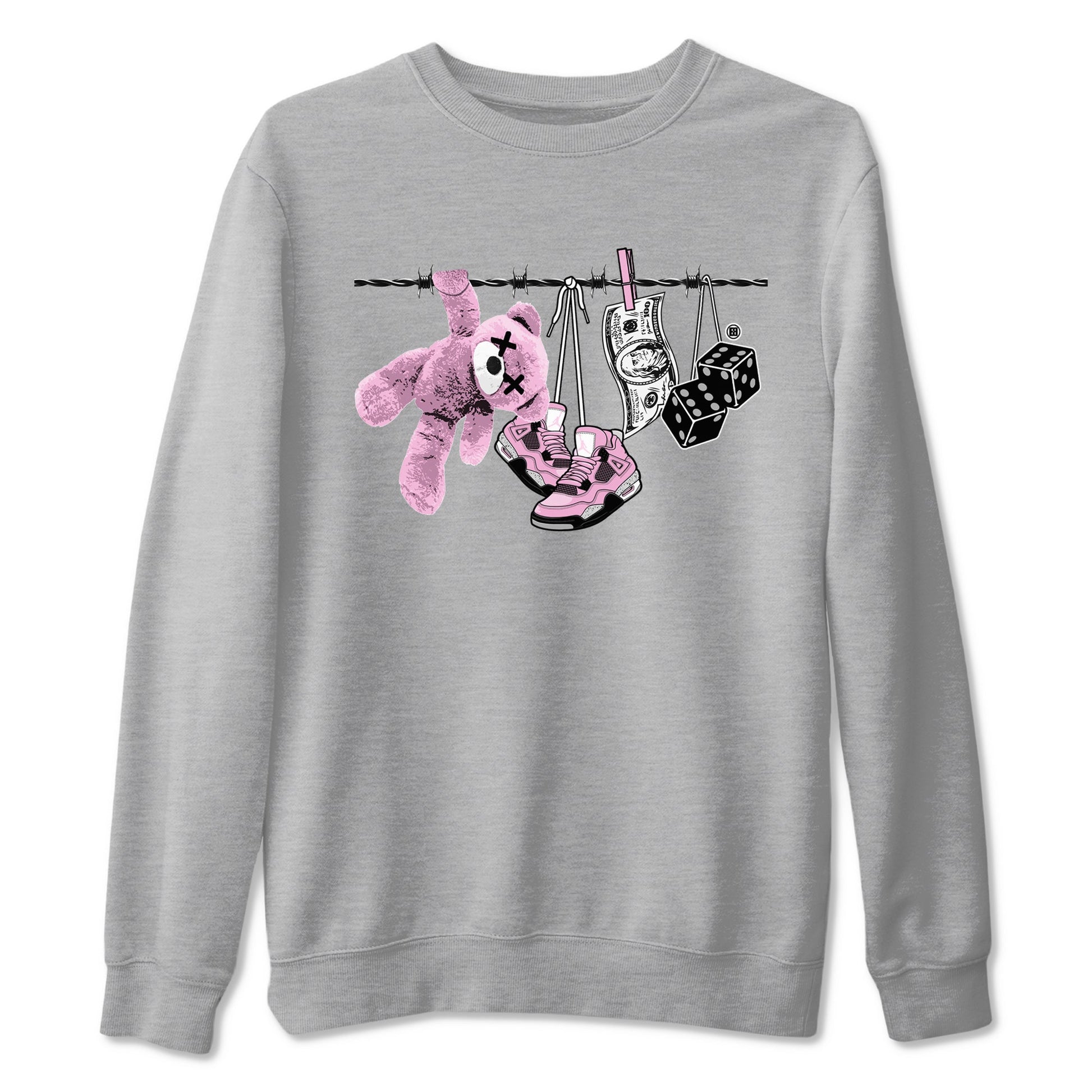 4s Retro Orchid shirts to match jordans Clothesline sneaker match tees Air Jordan 4 WMNS Orchid match shoes to clothes SNRT Sneaker Tees unisex cotton Heather Grey 2 shirts