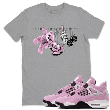 4s Retro Orchid shirts to match jordans Clothesline sneaker match tees Air Jordan 4 WMNS Orchid match shoes to clothes SNRT Sneaker Tees unisex cotton Heather Grey 1 shirts