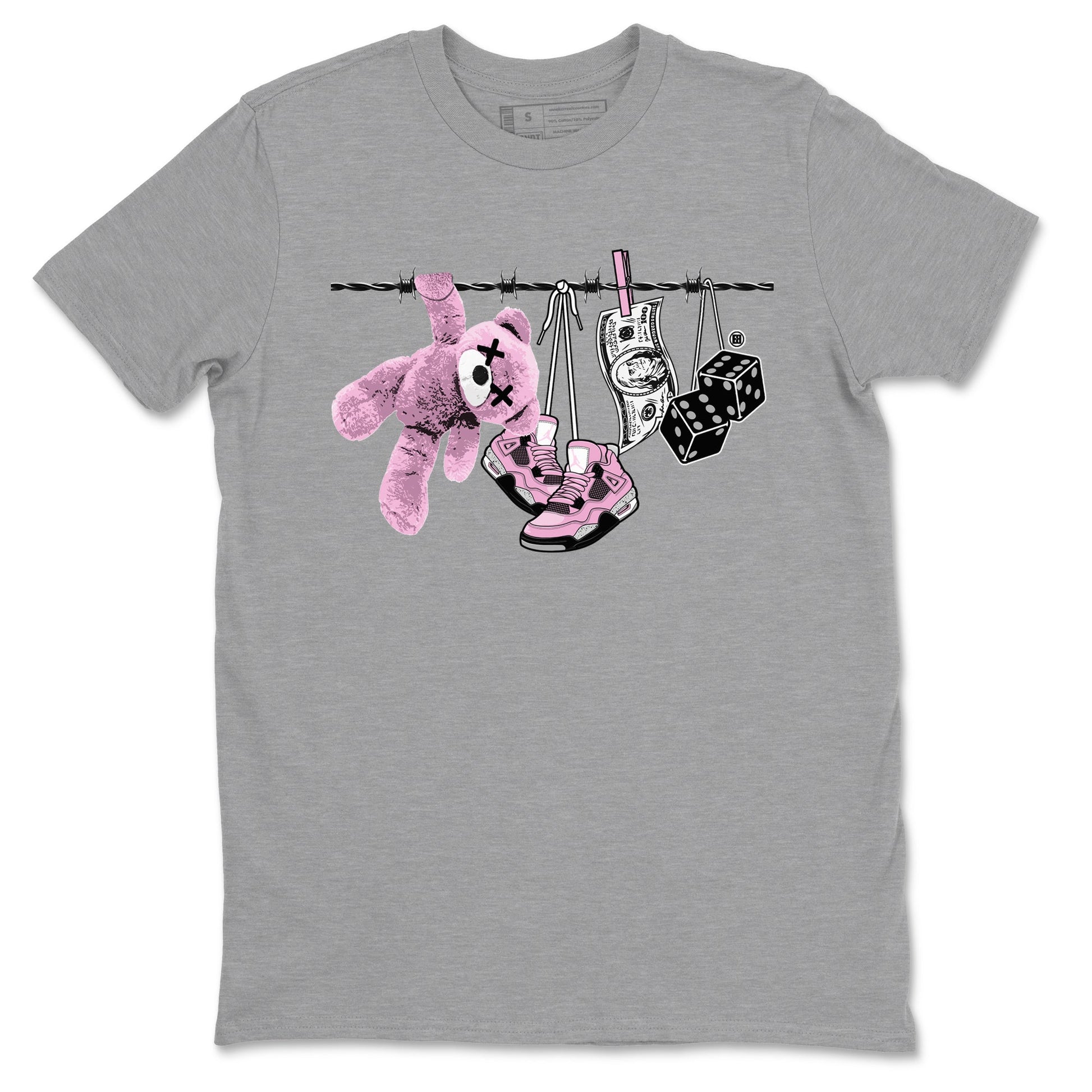4s Retro Orchid shirts to match jordans Clothesline sneaker match tees Air Jordan 4 WMNS Orchid match shoes to clothes SNRT Sneaker Tees unisex cotton Heather Grey 2 shirts