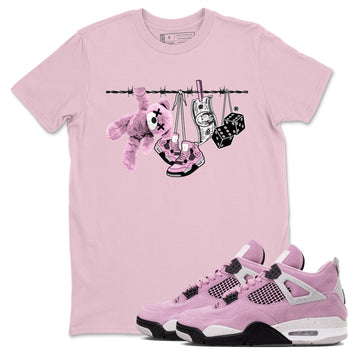 4s Retro Orchid shirts to match jordans Clothesline sneaker match tees Air Jordan 4 WMNS Orchid match shoes to clothes SNRT Sneaker Tees unisex cotton Pink 1 shirts