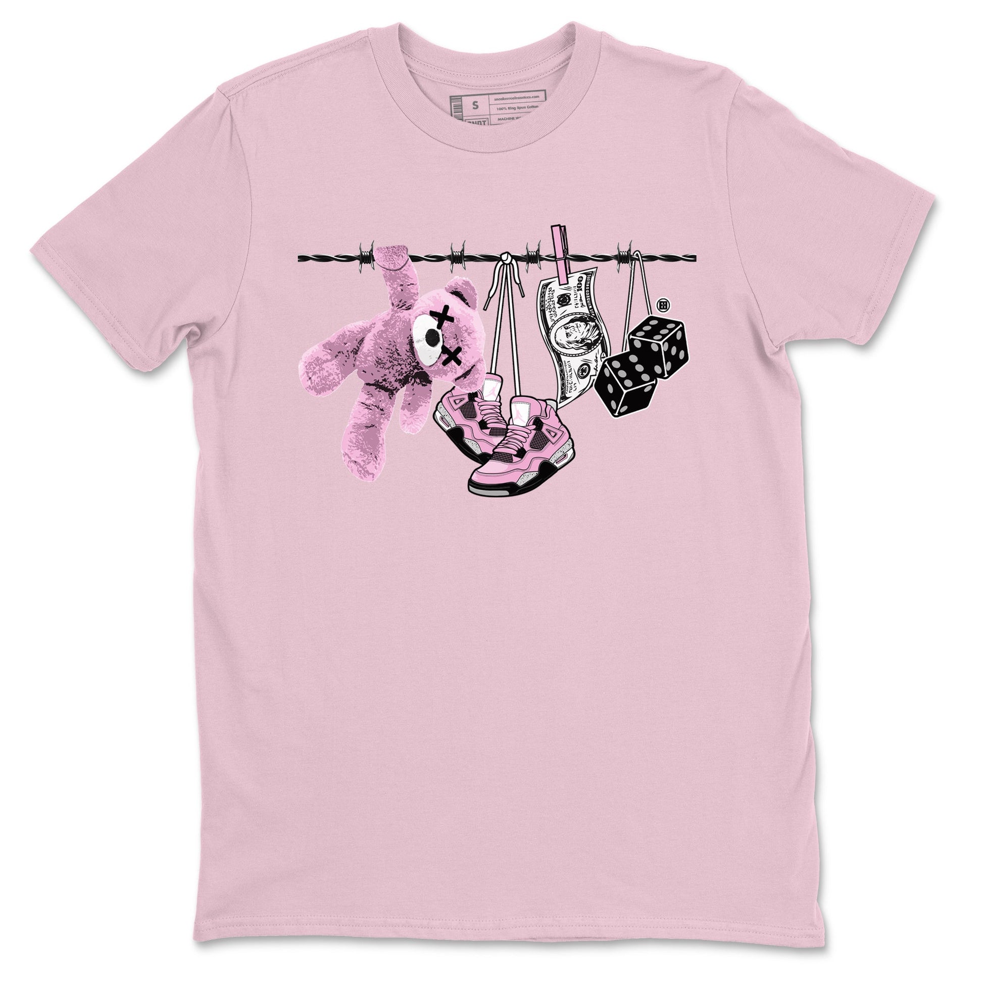 4s Retro Orchid shirts to match jordans Clothesline sneaker match tees Air Jordan 4 WMNS Orchid match shoes to clothes SNRT Sneaker Tees unisex cotton Pink 2 shirts