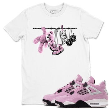 4s Retro Orchid shirts to match jordans Clothesline sneaker match tees Air Jordan 4 WMNS Orchid match shoes to clothes SNRT Sneaker Tees unisex cotton White 1 shirts