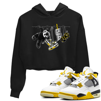 Air Jordan 4 Vivid Sulfur shirt to match jordans Clothesline sneaker tees 4s Vivid Sulfur SNRT Sneaker Release Tees Black 1 crop length shirt