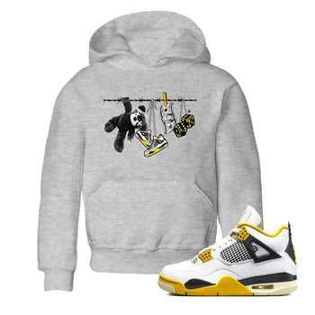 Air Jordan 4 Vivid Sulfur shirt to match jordans Clothesline sneaker tees 4s Vivid Sulfur SNRT sneaker release tees baby toddler Heather Grey 1 cotton Shirt