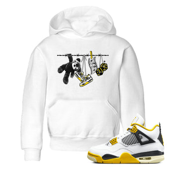 Air Jordan 4 Vivid Sulfur shirt to match jordans Clothesline sneaker tees 4s Vivid Sulfur SNRT sneaker release tees baby toddler White 1 cotton Shirt