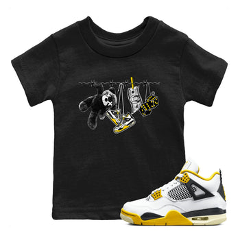 Air Jordan 4 Vivid Sulfur shirt to match jordans Clothesline sneaker tees 4s Vivid Sulfur SNRT sneaker release tees baby toddler Black 1 cotton Shirt