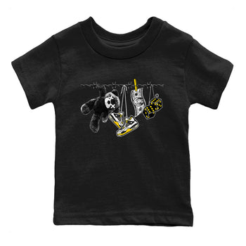 Air Jordan 4 Vivid Sulfur shirt to match jordans Clothesline sneaker tees 4s Vivid Sulfur SNRT sneaker release tees baby toddler Black 2 cotton Shirt