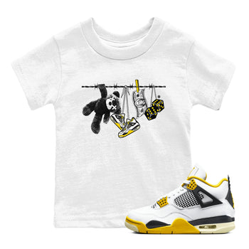 Air Jordan 4 Vivid Sulfur shirt to match jordans Clothesline sneaker tees 4s Vivid Sulfur SNRT sneaker release tees baby toddler White 1 cotton Shirt
