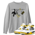 Air Jordan 4 Vivid Sulfur shirt to match jordans Clothesline sneaker tees 4s Vivid Sulfur SNRT Sneaker Release Tees unisex cotton Heather Grey 1 crew neck shirt