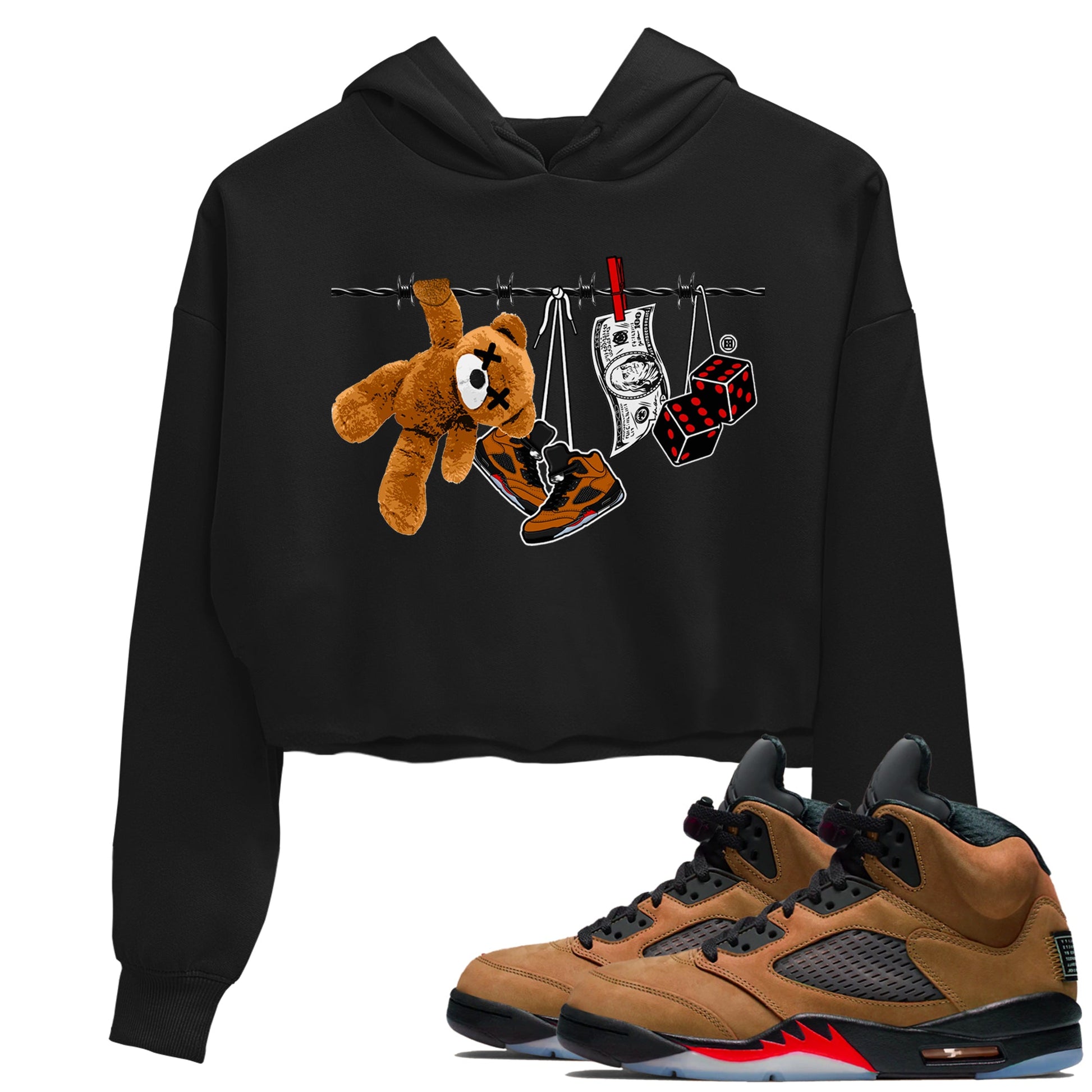 5s Archaeo Brown shirts to match jordans Clothesline sneaker match tees Air Jordan 5 Archaeo Brown match shoes to clothes SNRT Sneaker Tees unisex cotton Black 1 crop tee