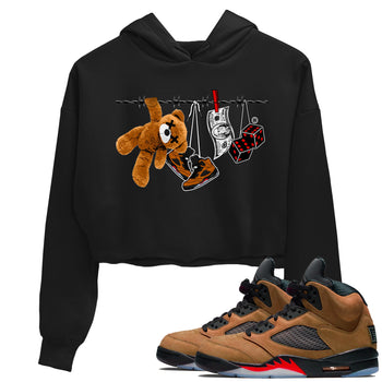 5s Archaeo Brown shirts to match jordans Clothesline sneaker match tees Air Jordan 5 Archaeo Brown match shoes to clothes SNRT Sneaker Tees unisex cotton Black 1 crop tee
