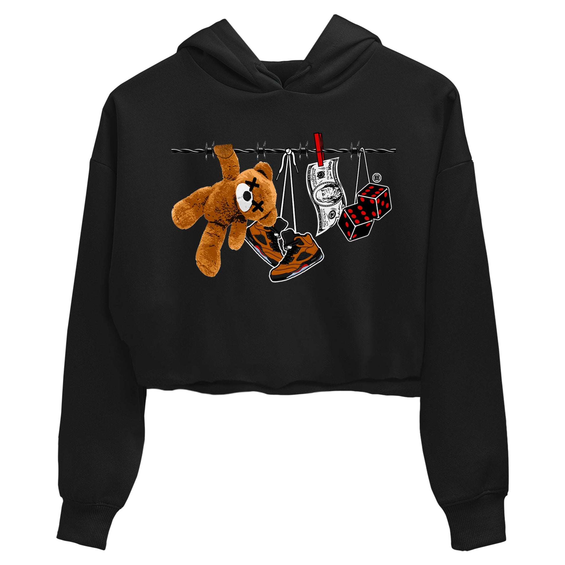 5s Archaeo Brown shirts to match jordans Clothesline sneaker match tees Air Jordan 5 Archaeo Brown match shoes to clothes SNRT Sneaker Tees unisex cotton Black 2 crop tee