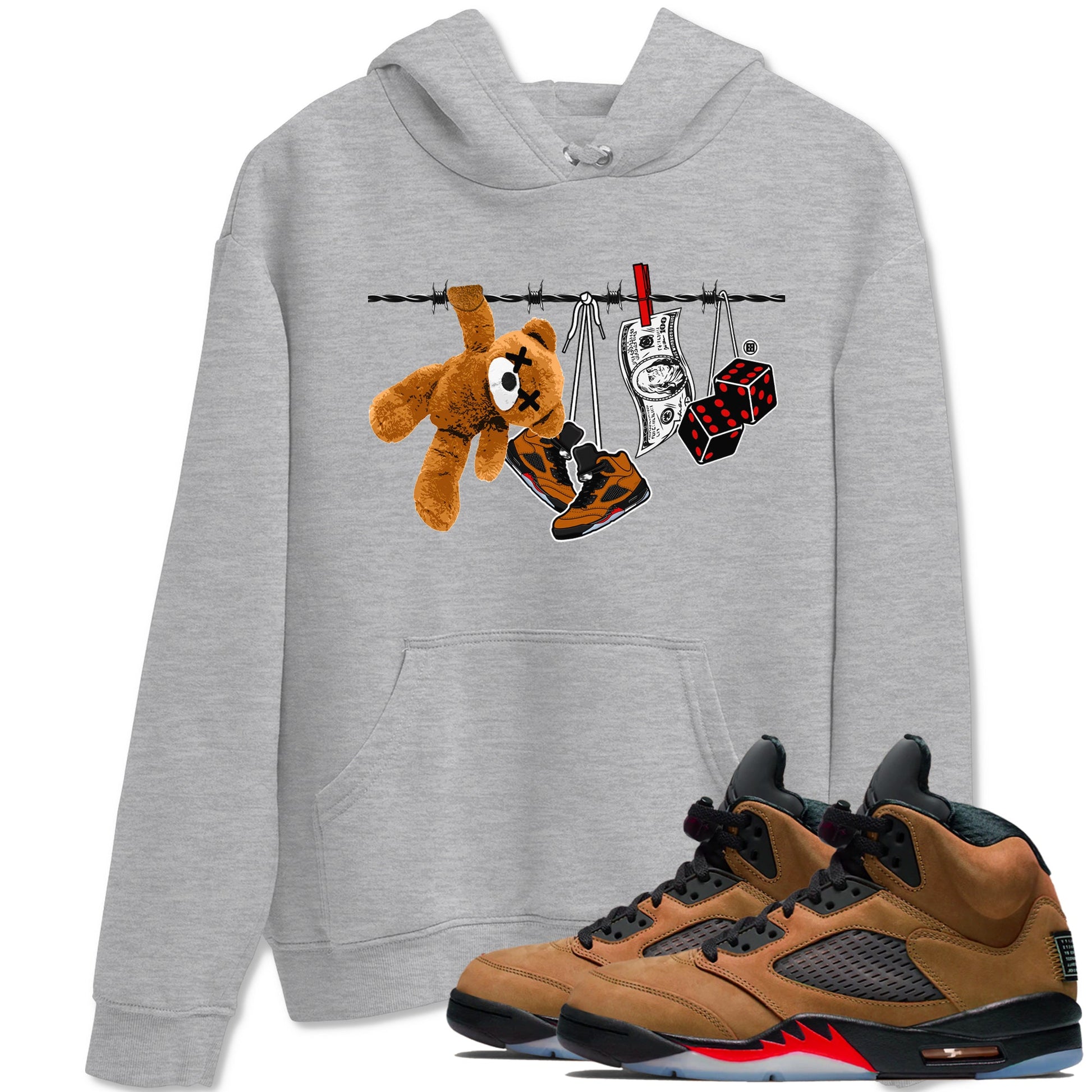 5s Archaeo Brown shirts to match jordans Clothesline sneaker match tees Air Jordan 5 Archaeo Brown match shoes to clothes SNRT Sneaker Tees unisex cotton Heather Grey 1 shirts