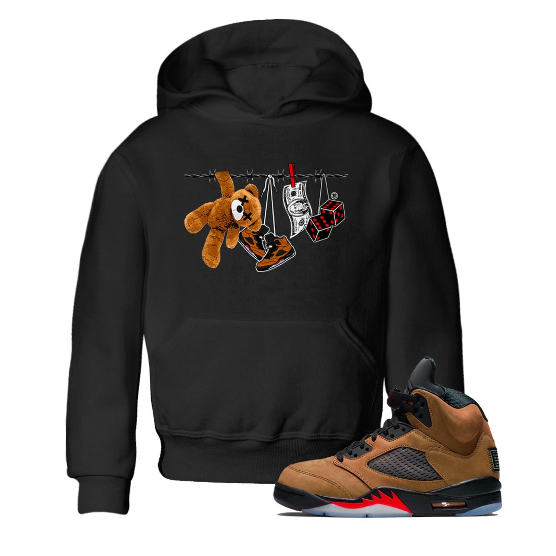 5s Archaeo Brown shirts to match jordans Clothesline sneaker match tees Air Jordan 5 Archaeo Brown match shoes to clothes SNRT Sneaker Tees Youth Baby Black 1 tee