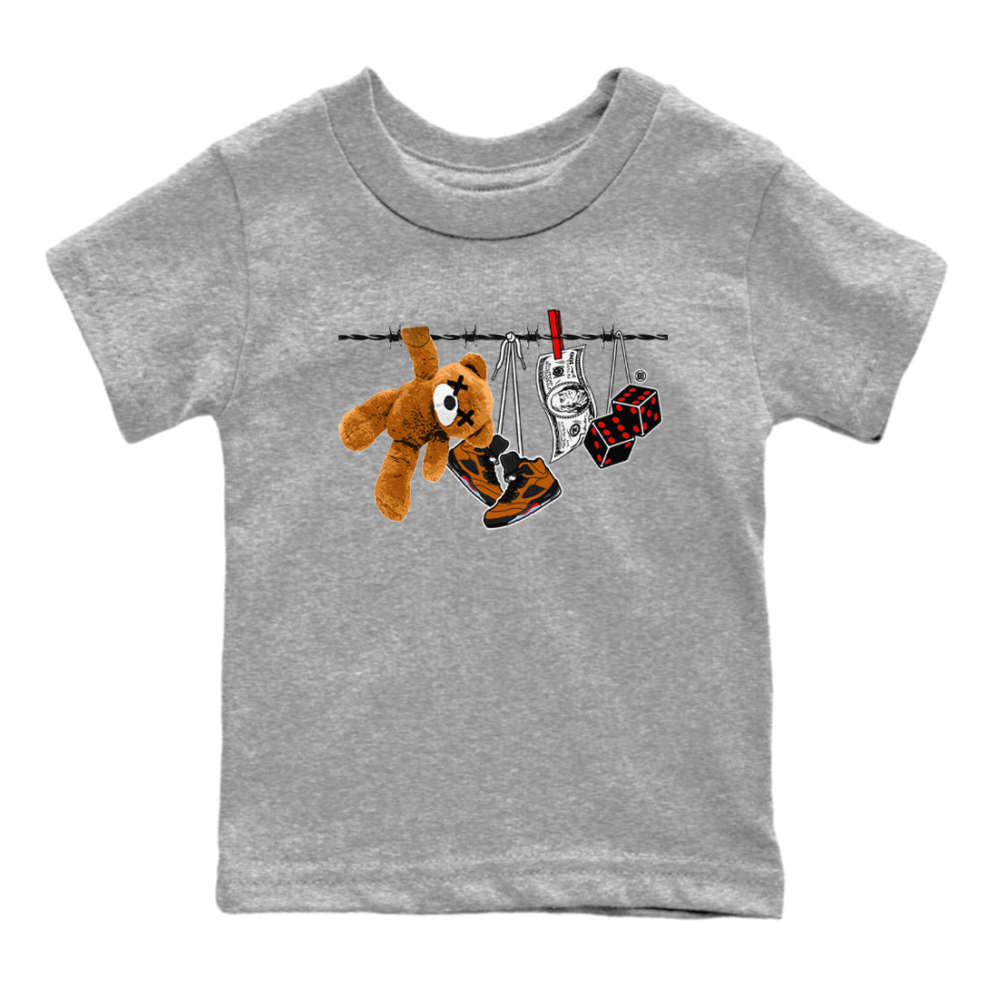 5s Archaeo Brown shirts to match jordans Clothesline sneaker match tees Air Jordan 5 Archaeo Brown match shoes to clothes SNRT Sneaker Tees Youth Baby Heather Grey 2 tee