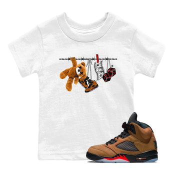 5s Archaeo Brown shirts to match jordans Clothesline sneaker match tees Air Jordan 5 Archaeo Brown match shoes to clothes SNRT Sneaker Tees Youth Baby White 1 tee