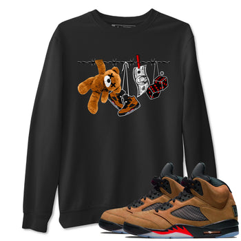 5s Archaeo Brown shirts to match jordans Clothesline sneaker match tees Air Jordan 5 Archaeo Brown match shoes to clothes SNRT Sneaker Tees unisex cotton Black 1 shirts