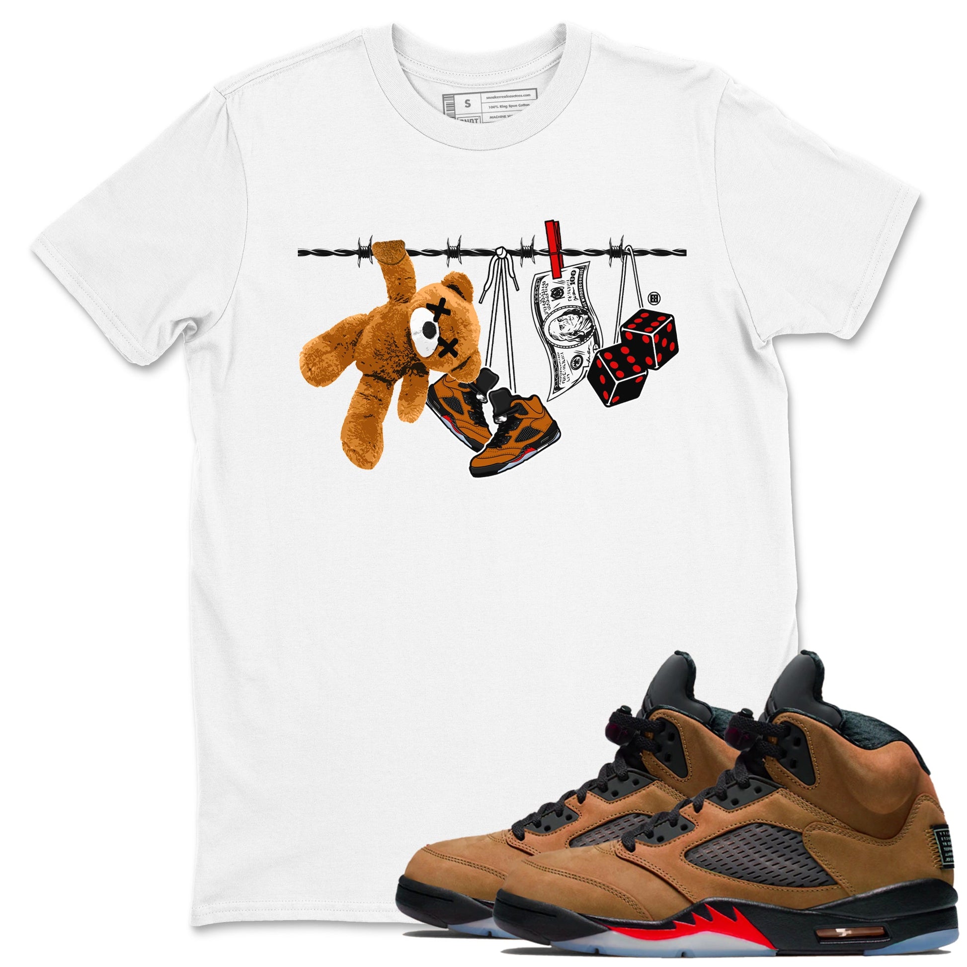 5s Archaeo Brown shirts to match jordans Clothesline sneaker match tees Air Jordan 5 Archaeo Brown match shoes to clothes SNRT Sneaker Tees unisex cotton White 1 shirts