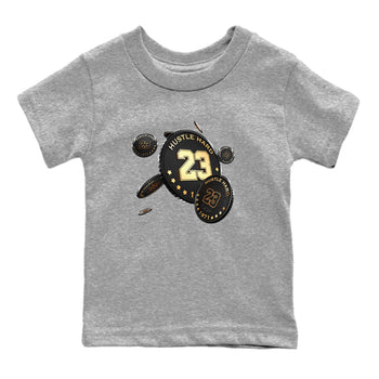1s Black Metallic Gold shirts to match jordans Coin Drop sneaker match tees Air Jordan 1 Black Metallic Gold SNRT Sneaker Tees streetwear brand Baby and Youth Heather Grey 2 cotton tee