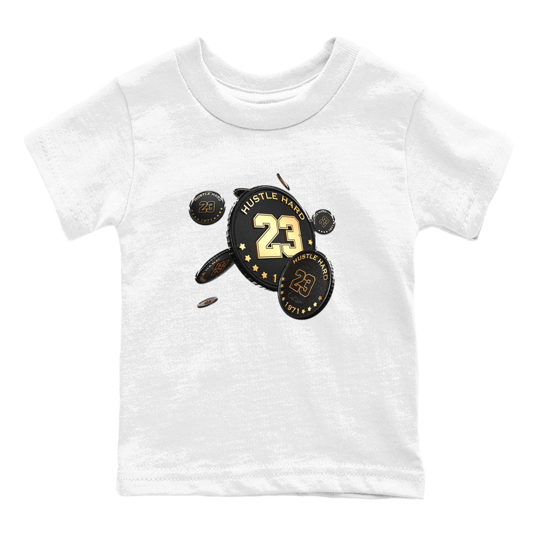 1s Black Metallic Gold shirts to match jordans Coin Drop sneaker match tees Air Jordan 1 Black Metallic Gold SNRT Sneaker Tees streetwear brand Baby and Youth White 2 cotton tee
