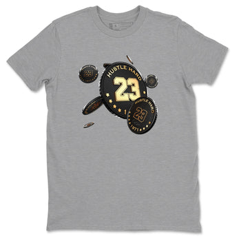 1s Black Metallic Gold shirts to match jordans Coin Drop sneaker match tees Air Jordan 1 Black Metallic Gold SNRT Sneaker Tees streetwear brand Heather Grey 2 unisex cotton tee