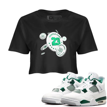 4s Oxidized Green shirts to match jordans Coin Drop sneaker match tees Air Jordan 4 Oxidized Green SNRT Sneaker Tees streetwear brand Black 1 crop tee