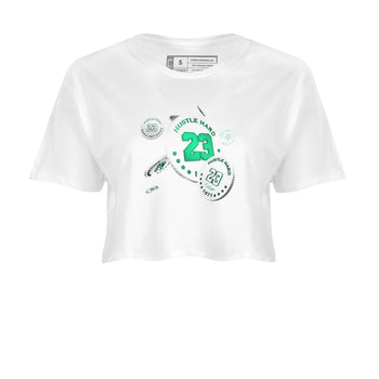 4s Oxidized Green shirts to match jordans Coin Drop sneaker match tees Air Jordan 4 Oxidized Green SNRT Sneaker Tees streetwear brand White 2 crop tee